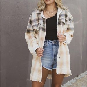 Free People Anneli Plaid Shirt Jacket 